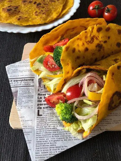かぼちゃトルティーヤで野菜たっぷりタコス-レシピのメイン写真