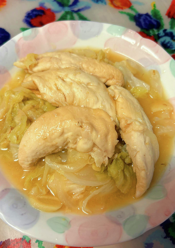 炊飯器で作るキャベツと鶏のささみのおかず-レシピのメイン写真