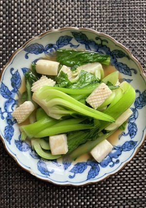 青梗菜とイカの干貝醬炒め-レシピのメイン写真