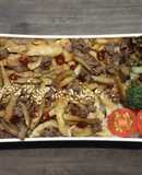 ごぼうとちくわとひき肉の甘辛和え丼弁当