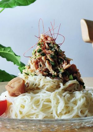ツナとネギたっぷり☆冷やし素麺☆ランチ-レシピのメイン写真