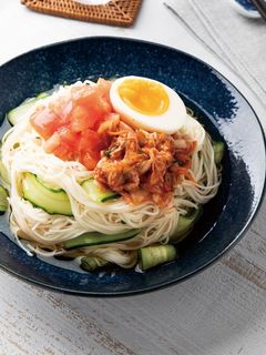 トマトキムチそうめん-レシピのメイン写真
