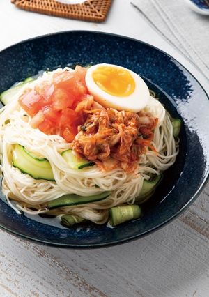 トマトキムチそうめん-レシピのメイン写真