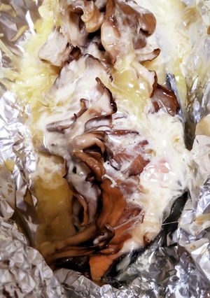 鮭のマヨチーズホイル焼き♪包みを開けたら-レシピのメイン写真