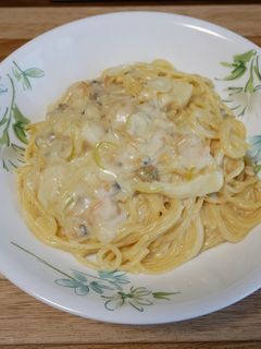 不器用エビ(シーフード)クリームパスタ-レシピのメイン写真