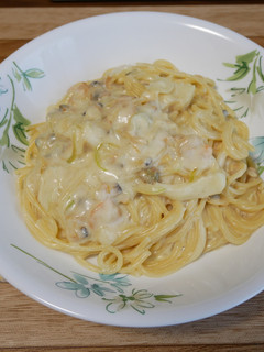 不器用エビ(シーフード)クリームパスタ-レシピのメイン写真