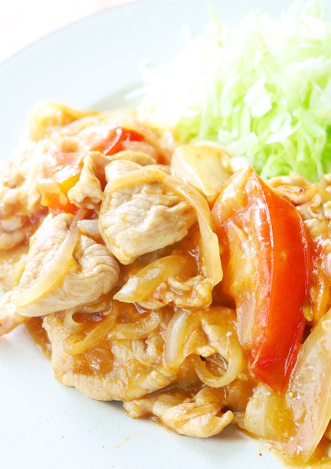 旨味たっぷり♪豚こまとトマトの生姜焼き-レシピのメイン写真