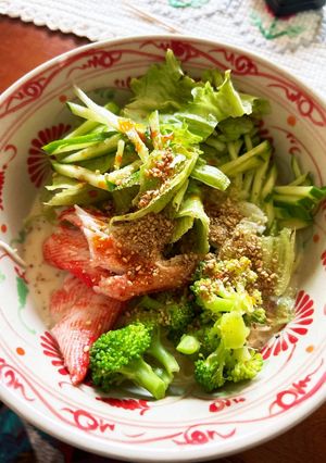 ダイエット中に豆乳スープのサラダソー麺-レシピのメイン写真