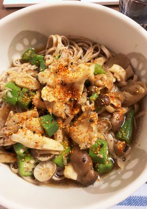 きのこオクラ蕎麦-レシピのメイン写真
