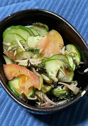 広島レモンのサラダで酢と夏野菜-レシピのメイン写真
