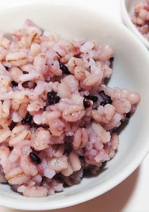 美味！！押し麦＆黒米でカフェごはん♫-レシピのメイン写真
