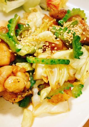 鶏もも肉とゴーヤの照り焼き-レシピのメイン写真