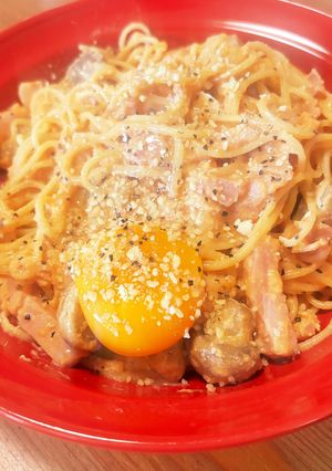 簡単ワンパン　レッドカルボナーラ-レシピのメイン写真