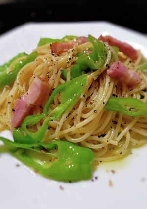 甘長唐辛子とベーコンのパスタ-レシピのメイン写真