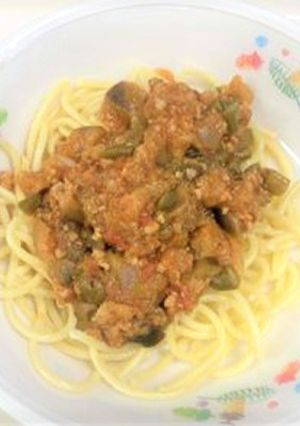 なすといんげんのミートソーススパゲティ-レシピのメイン写真