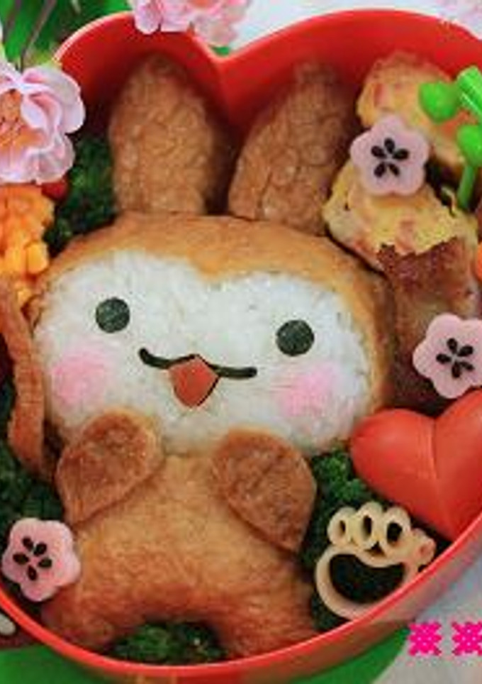 キャラ弁　お稲荷さんでうさるさん-レシピのメイン写真
