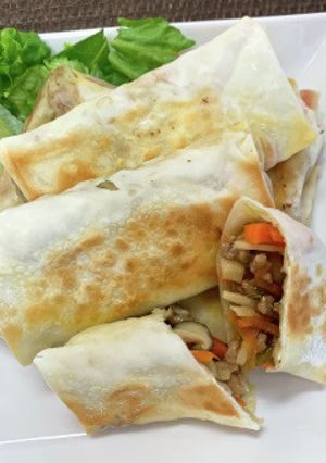 雪中椎茸の焼き春巻き-レシピのメイン写真