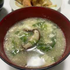 รูปของ しいたけと水菜の中華スープ