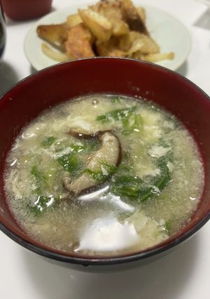 しいたけと水菜の中華スープ-レシピのメイン写真