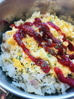 丼弁当●ベーコン&エノキライスのオム丼-レシピのメイン写真