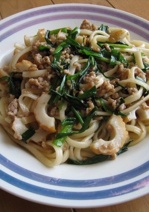 豚ひき肉とニラでさっぱり醤油焼きうどん-レシピのメイン写真