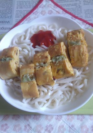 醤油うどん風冷やしうどんV105厚焼玉子-レシピのメイン写真