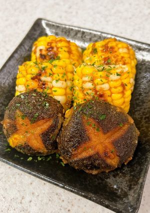 茹でとうもろこしとしいたけのバター醤油焼-レシピのメイン写真