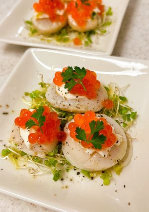 レモンだしホタテ♪クリチいくらのせ-レシピのメイン写真