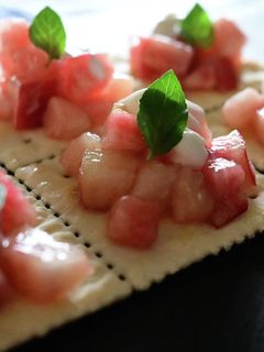桃とヨーグルトのカナッペ-レシピのメイン写真