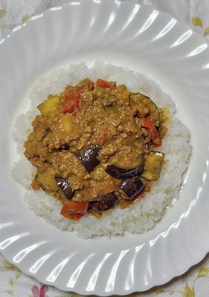 ナスとミニトマトのキーマカレー-レシピのメイン写真