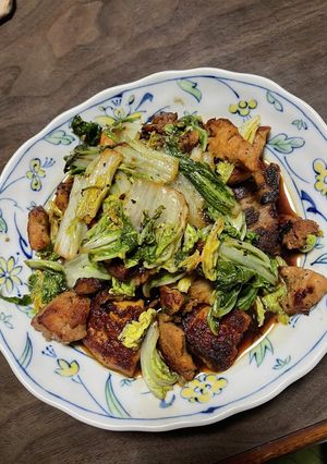 白菜としそと豚ロース切り身の炒め物-レシピのメイン写真