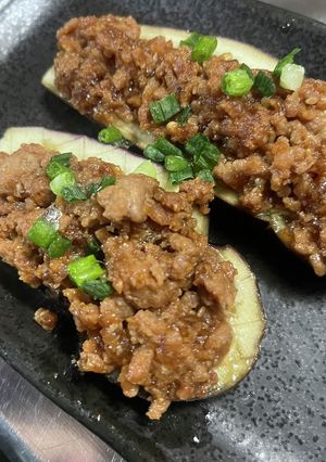【フライパン,グリルで】ナスの肉味噌焼き-レシピのメイン写真