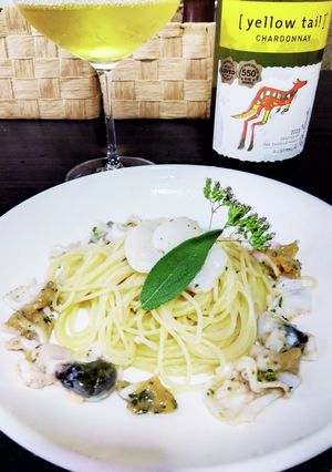 月日貝の冷製パスタ-レシピのメイン写真
