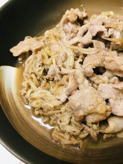 豚こまぎれ肉とエノキとあまから炒め-レシピのメイン写真
