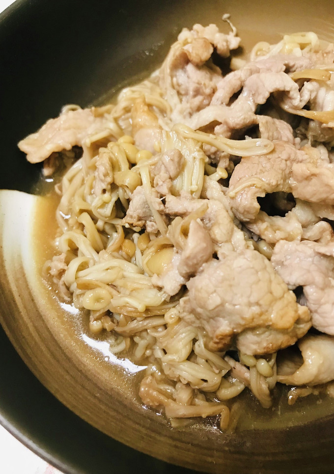 豚こまぎれ肉とエノキとあまから炒め-レシピのメイン写真