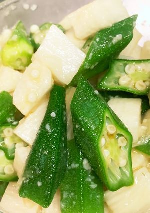 菌活に！オクラと山芋の塩麹和え-レシピのメイン写真