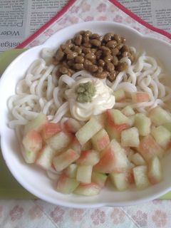 醤油うどん風冷やしうどんV106スイカ皮-レシピのメイン写真