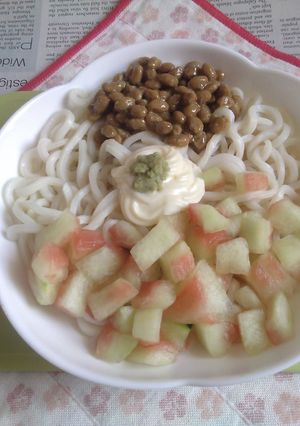 醤油うどん風冷やしうどんV106スイカ皮-レシピのメイン写真