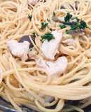 ノンオイル・鶏胸と茄子のクリームパスタ