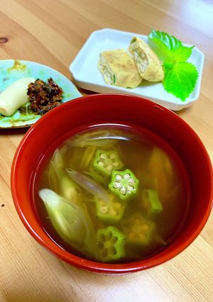お吸い物　茗荷とおくら-レシピのメイン写真