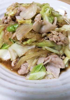 豚こま肉とキャベツのウスターソース炒め-レシピのメイン写真