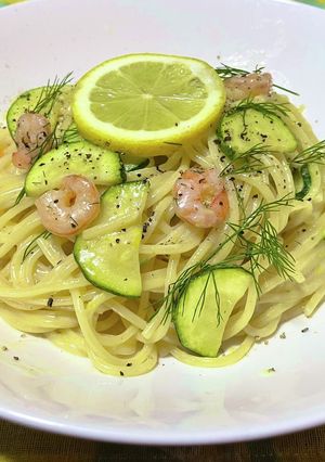 海老とズッキーニのレモンクリーム　パスタ-レシピのメイン写真