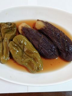 油なし・丸ごと茄子とピーマンのめんつゆ煮-レシピのメイン写真