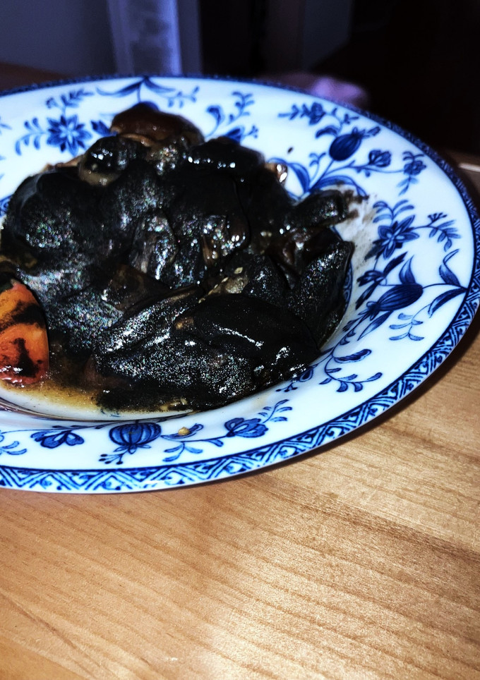 蒸しナス椎茸のあっさりイカスミソース和え-レシピのメイン写真