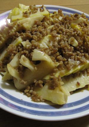 簡単！たけのこと豚ひき肉のあっさり塩炒め-レシピのメイン写真