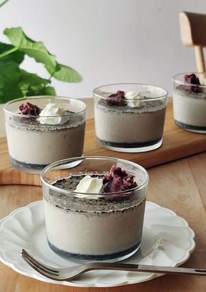 爆速☆黒胡麻豆乳プリン☆ゼラチン材料2つ-レシピのメイン写真