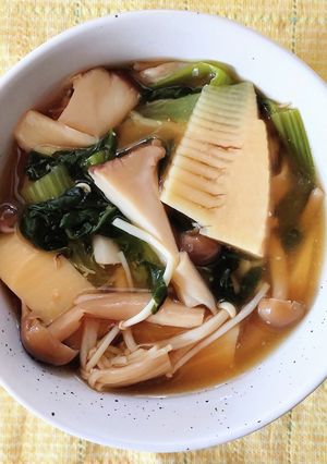 具沢山！小松菜と 筍 きのこの中華スープ-レシピのメイン写真