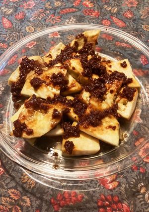 米ナスのレンジ蒸し　合挽肉味噌がけ-レシピのメイン写真