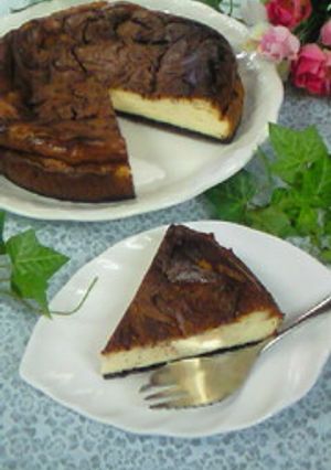 ちょっとヘルシー　マーブルチーズケーキ-レシピのメイン写真