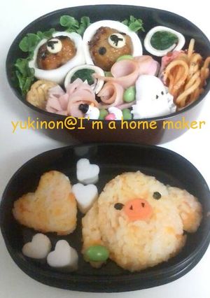 リラックマキャラ弁　ニョロニョロとコラボ-レシピのメイン写真